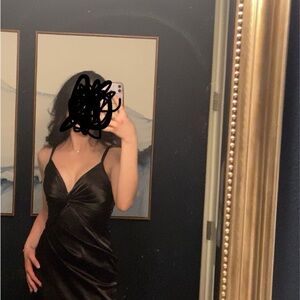Lulus Black Satin Dress
